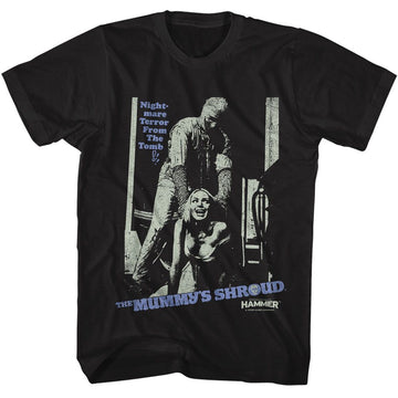 Hammer Horror-Hammer Horror Mummy Attack-Black Adult S/S T-Shirt - Black