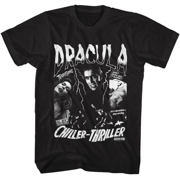 Hammer Horror-Hammer Horror Chiller Thriller-Black Adult S/S T-Shirt - Black