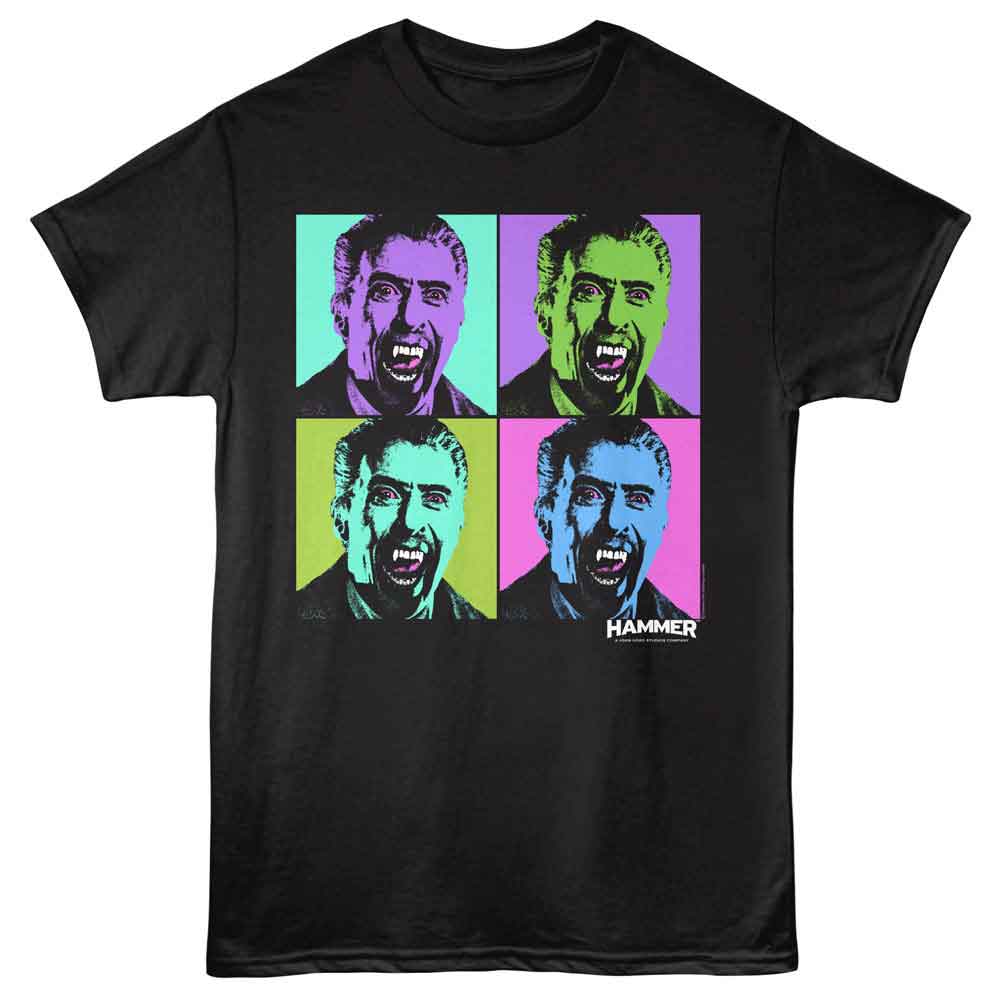 Hammer Horror-Hammer Horror Dracula Pop Art-Black Adult S/S T-Shirt - Black