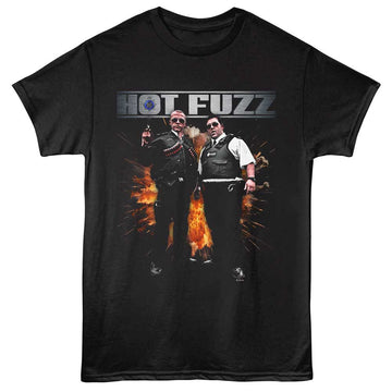 Hot Fuzz Explosion Black Adult T-Shirt