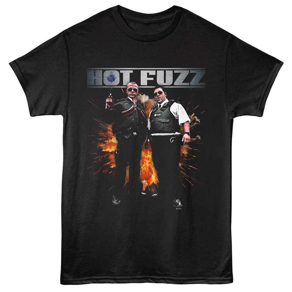 Hot Fuzz Explosion Black Adult T-Shirt