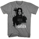 Hunger Games-Hunger Games Katniss Burn Forever-Graphite Heather Adult S/S T-Shirt - Graphite Heather