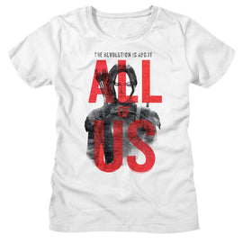 Hunger Games-Hunger Games All Of Us-White Ladies S/S T-Shirt - White