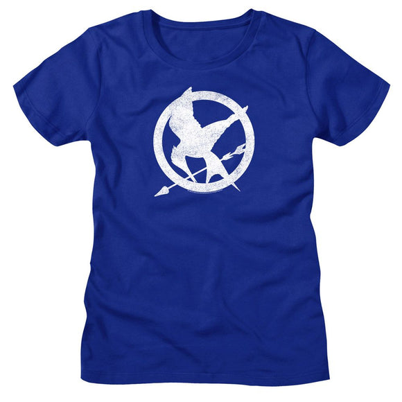Hunger Games-Hunger Games Mockingjay-Royal Ladies S/S T-Shirt - Royal