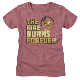 Hunger Games-Hunger Games Let The Games Begin-Mauve Heather Ladies S/S T-Shirt - Mauve Heather