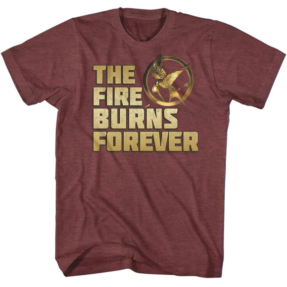 Hunger Games-Hunger Games Let The Games Begin-Vintage Maroon Heather Adult S/S T-Shirt - Vintage Maroon Heather