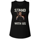 Hunger Games-Hunger Games Stand With Us Katniss-Black Ladies Muscle Tank-S - Black
