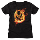Hunger Games-Hunger Games Pin-Black Ladies S/S T-Shirt - Black