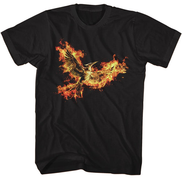 Hunger Games-Hunger Games Mockingjay Pt 2 Pin-Black Adult S/S T-Shirt - Black