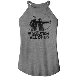 Hunger Games-Hunger Games About All Of Us-Gray Frost Ladies Sleeveless Rocker Tank-S - Gray Frost