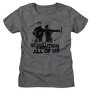 Hunger Games-Hunger Games About All Of Us-Deep Heather Ladies S/S T-Shirt - Deep Heather