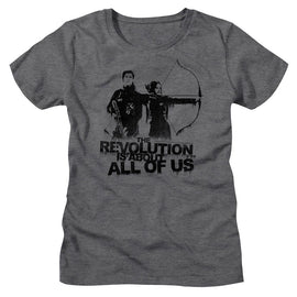 Hunger Games-Hunger Games About All Of Us-Deep Heather Ladies S/S T-Shirt - Deep Heather