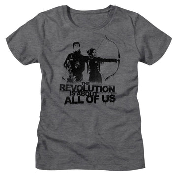 Hunger Games-Hunger Games About All Of Us-Deep Heather Ladies S/S T-Shirt - Deep Heather