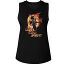 Hunger Games-Hunger Games Girl On Fire-Black Ladies Muscle Tank-S - Black