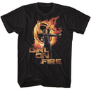 Hunger Games-Hunger Games Girl On Fire-Black Adult S/S T-Shirt - Black