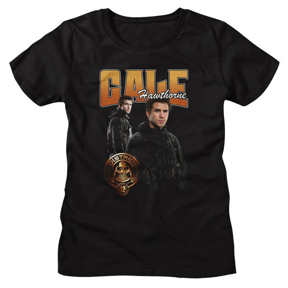 Hunger Games-Hunger Games Gale Duo Photo-Black Ladies S/S T-Shirt - Black