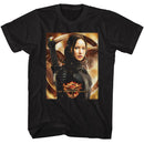 Hunger Games-Hunger Games Katniss Mockingjay Bg-Black Adult S/S T-Shirt - Black