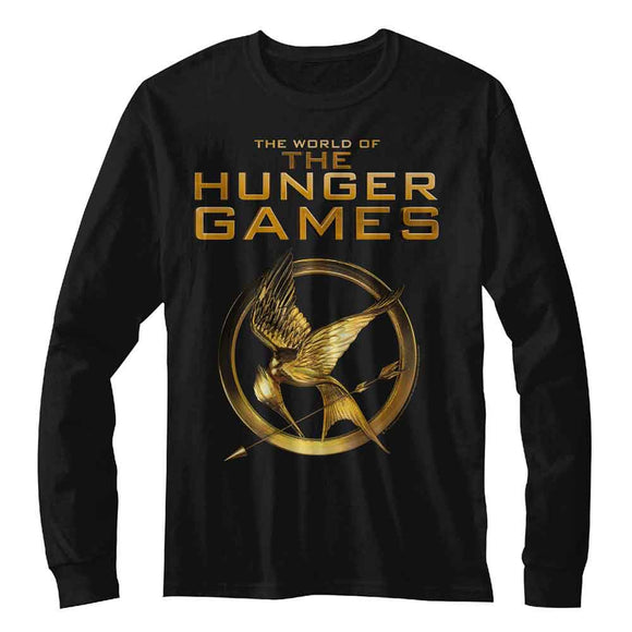 Hunger Games-Hunger Games World Of-Black Adult L/S T-Shirt - Black