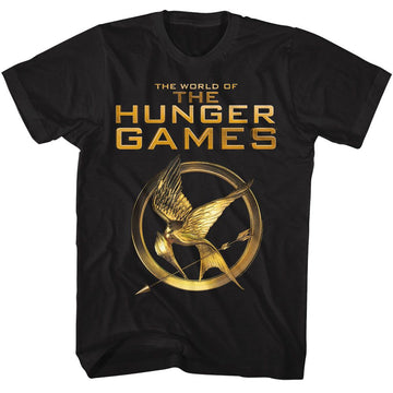 Hunger Games-Hunger Games The World Of The-Black Adult S/S T-Shirt - Black