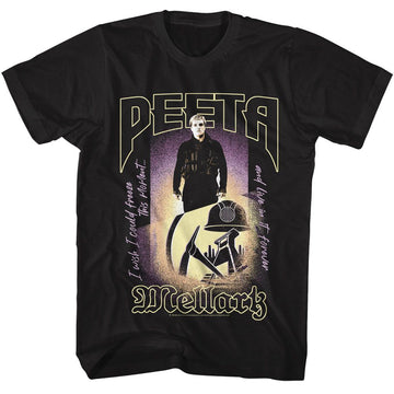 Hunger Games-Hunger Games Peeta Mellark-Black Adult S/S T-Shirt - Black