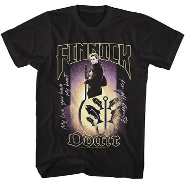 Hunger Games-Hunger Games Finnick Odair-Black Adult S/S T-Shirt - Black