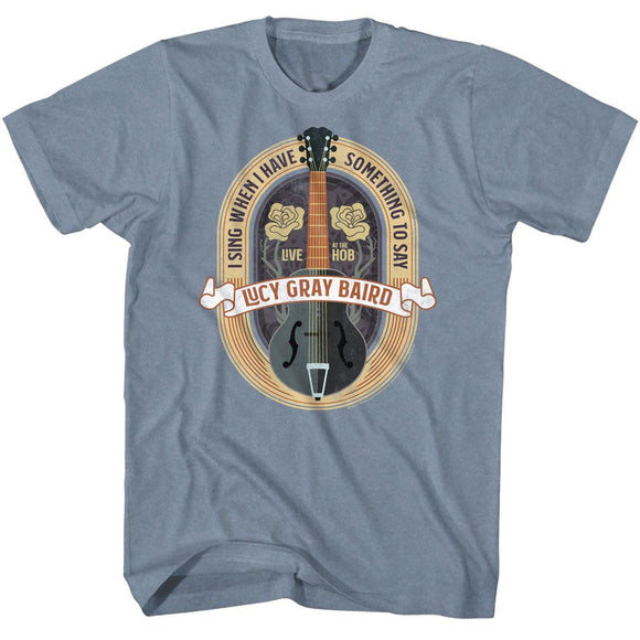 Hunger Games-Hunger Games Lucy Gray Band-Indigo Heather Adult S/S T-Shirt - Indigo Heather