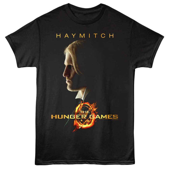 Hunger Games-Hunger Games Haymitch Profile-Black Adult S/S T-Shirt - Black