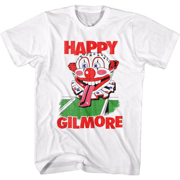 Happy Gilmore-Clown Head-White Adult S/S T-Shirt - White