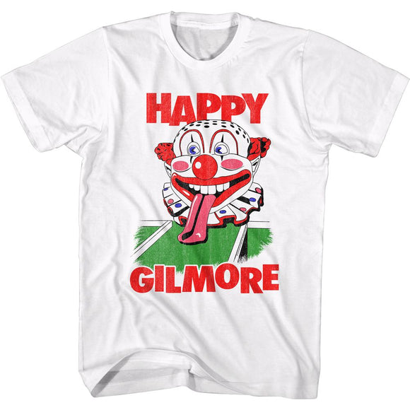 Happy Gilmore-Clown Head-White Adult S/S T-Shirt - White