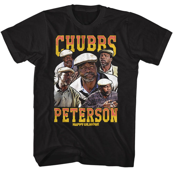 Happy Gilmore-Happy Gilmore Chubbs Peterson-Black Adult S/S T-Shirt - Black
