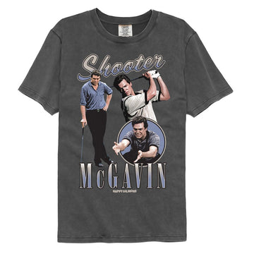 Happy Gilmore-Happy Gilmore Shooter Montage-Pepper Comfort Color Adult S/S T-Shirt - Pepper
