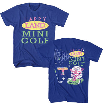 Happy Gilmore-Happy Gilmore Happy Land Mini Golf-Royal Adult S/S T-Shirt ***F&B*** - Royal