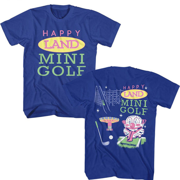 Happy Gilmore-Happy Gilmore Happy Land Mini Golf-Royal Adult S/S T-Shirt ***F&B*** - Royal