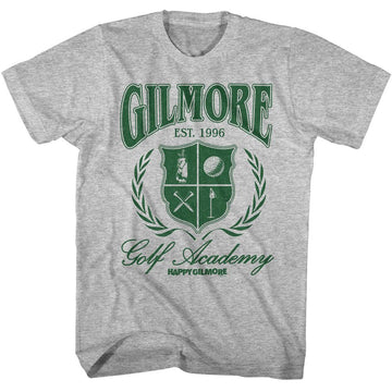 Happy Gilmore-Happy Gilmore Golf Academy-Gray Heather Adult S/S T-Shirt - Gray Heather
