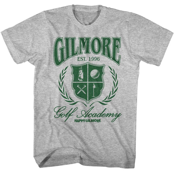 Happy Gilmore-Happy Gilmore Golf Academy-Gray Heather Adult S/S T-Shirt - Gray Heather