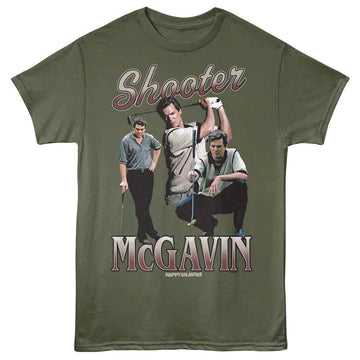 Happy Gilmore-Happy Gilmore Shooter Collage-Military Green Adult S/S T-Shirt - Military Green