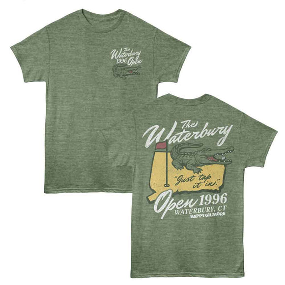 Happy Gilmore-Happy Gilmore The Waterbury Open Alternate Version-Military Green Heather Adult S/S T-Shirt ***F&B***-S - Military Green Heather