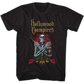 Hollywood Vampires-Hv Bad As I Am-Black Adult S/S T-Shirt - Black