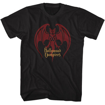 Hollywood Vampires-Hv Bat Logo-Black Adult S/S T-Shirt - Black