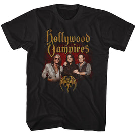 Hollywood Vampires-Hv Band Photo-Black Adult S/S T-Shirt - Black