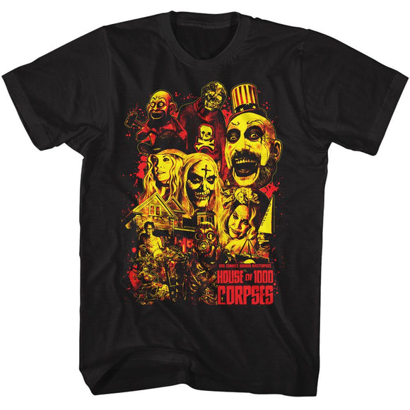 House Of 1000 Corpses-Ho1C Collage Art-Black Adult S/S T-Shirt - Black