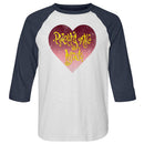 Hole-Pretty On Inside-White Heather/Vintage Navy Adult 3/4 Sleeve Raglan-S - White Heather/Vintage Navy