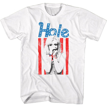 Hole-Flag-White Adult S/S T-Shirt - White