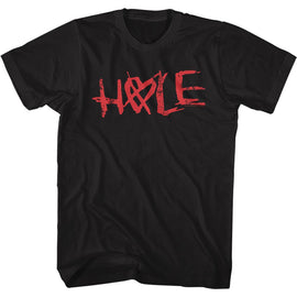 Hole-Crossed Heart Logo-Black Adult S/S T-Shirt - Black