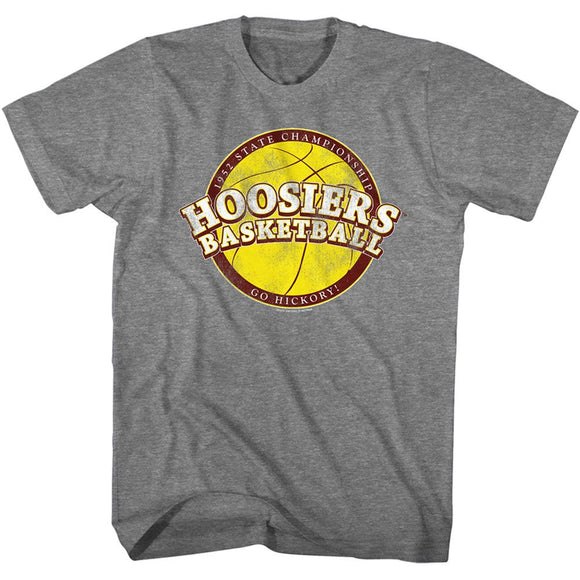 Hoosiers-Hoosiers Bball-Graphite Heather Adult S/S T-Shirt - Graphite Heather