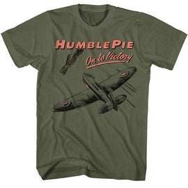 Humble Pie-Humble Pie On To Victory-Military Green Adult S/S T-Shirt - Military Green