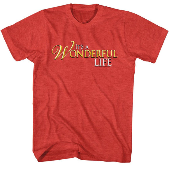 Its A Wonderful Life-Iawl Logo-Red Heather Adult S/S T-Shirt - Red Heather