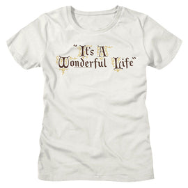 Its A Wonderful-Iawl Life Title Treatment-Vintage White Ladies S/S T-Shirt - Vintage White