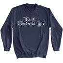 Its A Wonderful-Iawl Life Title Treatment-Navy Adult L/S Sweatshirt-S - Navy