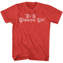 Its A Wonderful Life-Iawl Title Treatment-Red Heather Adult S/S T-Shirt - Red Heather